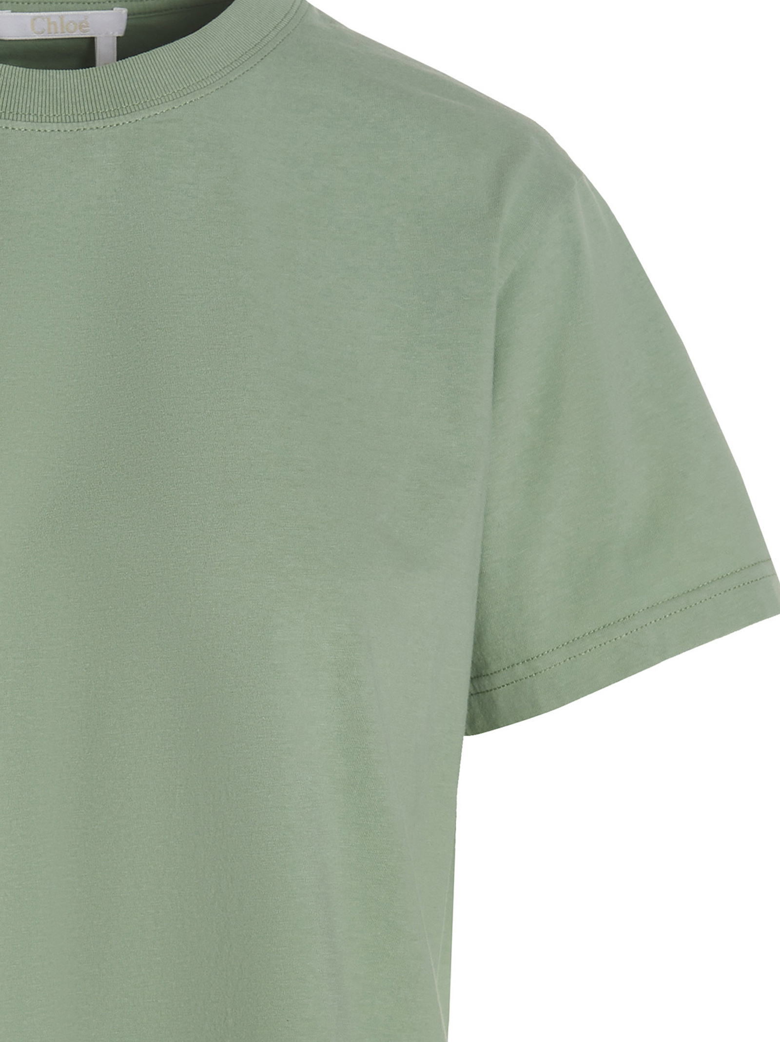 Chloé Logo-print Cotton T-shirt In Green