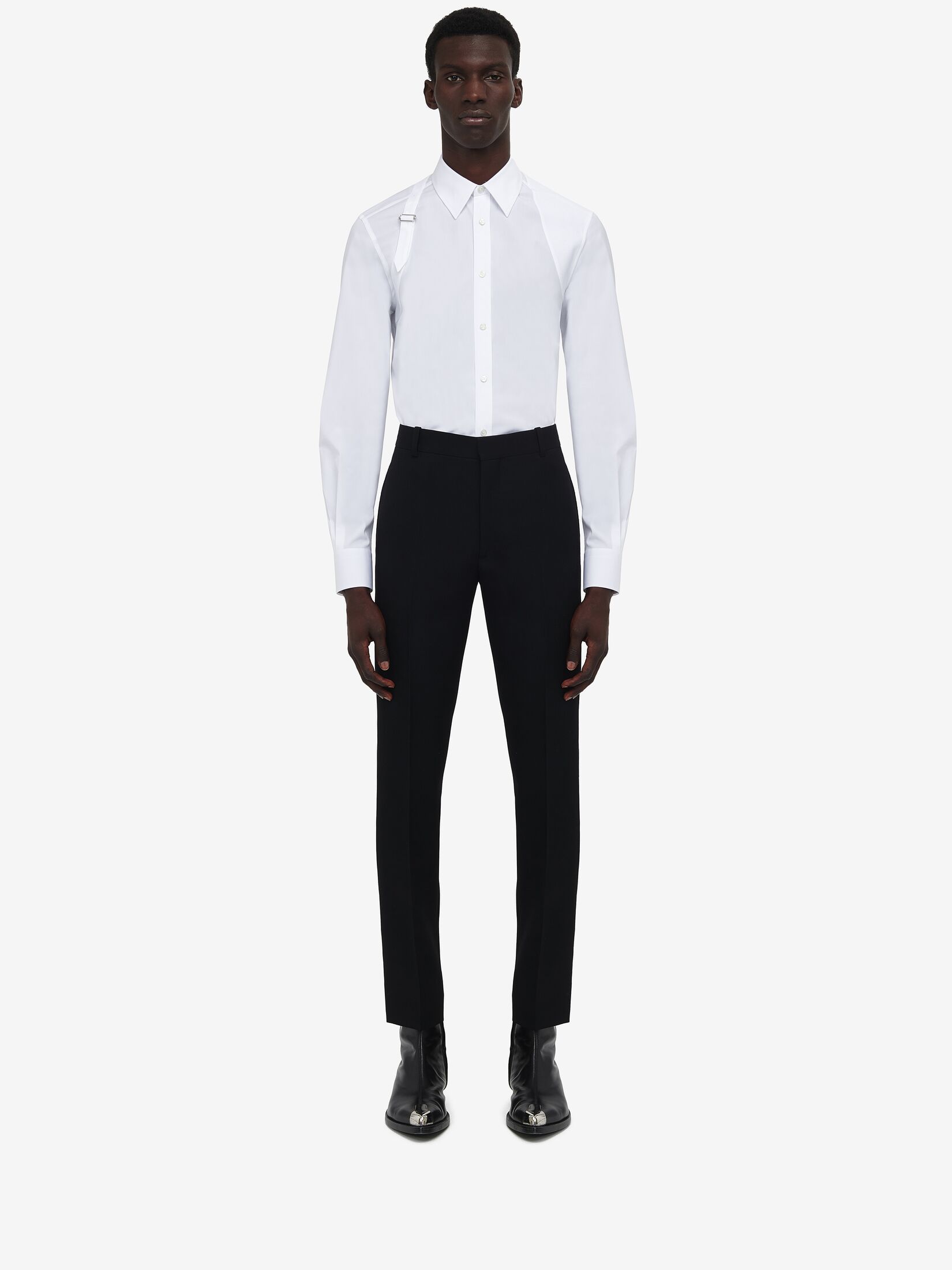 Alexander Mcqueen Slim-fit Tailored Wool Trousers In Black