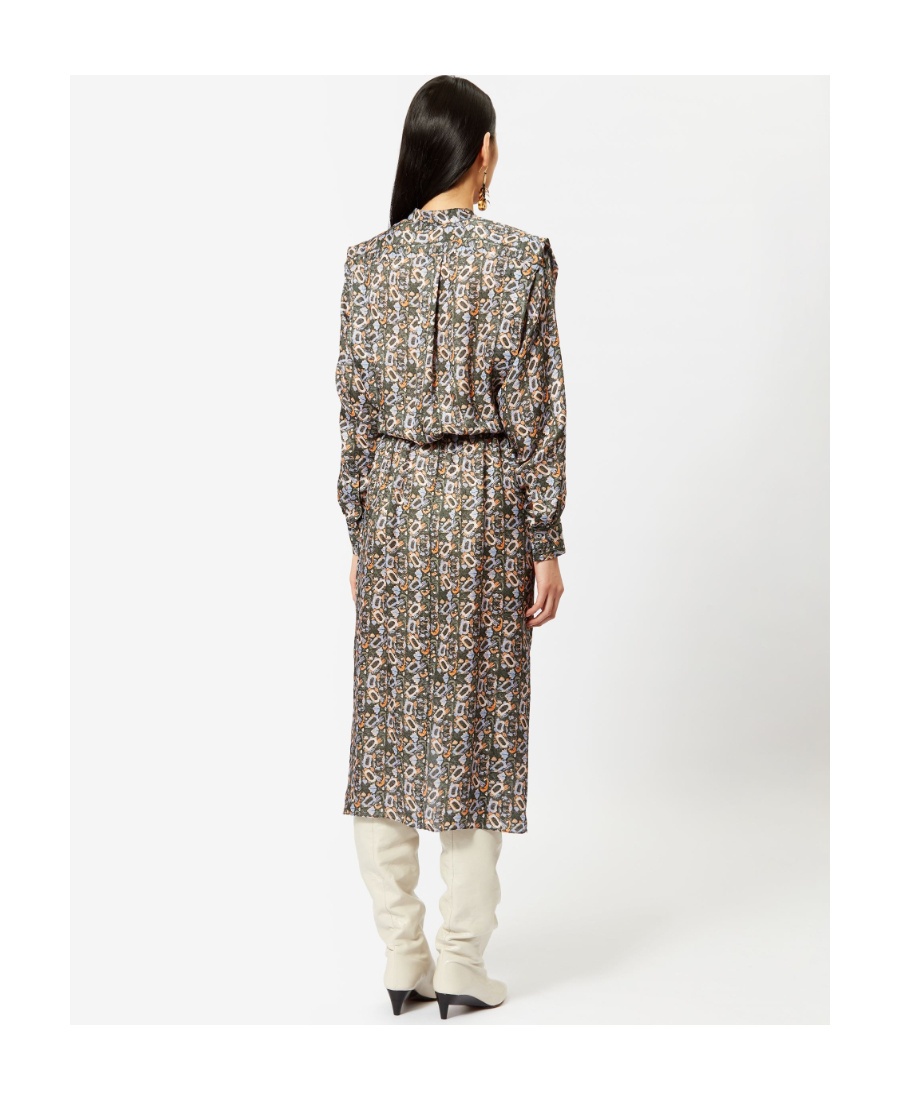 Isabel Marant Leidy Floral-printed Long-sleeved Shirt Dress In Multicolor