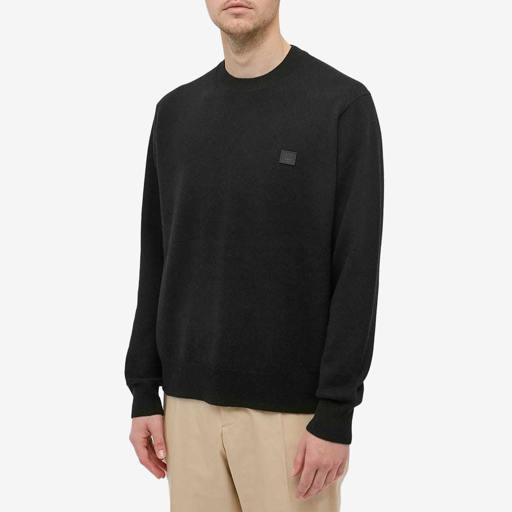 Acne Studios Face Patch Wool Jumper In Black