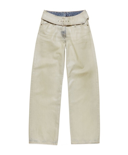 Acne Studios Coated Denim Trousers In White