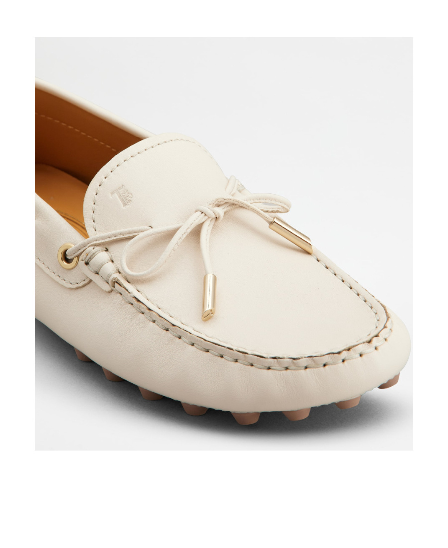 Tod's Gommino Macro 52k Leather Loafers In White
