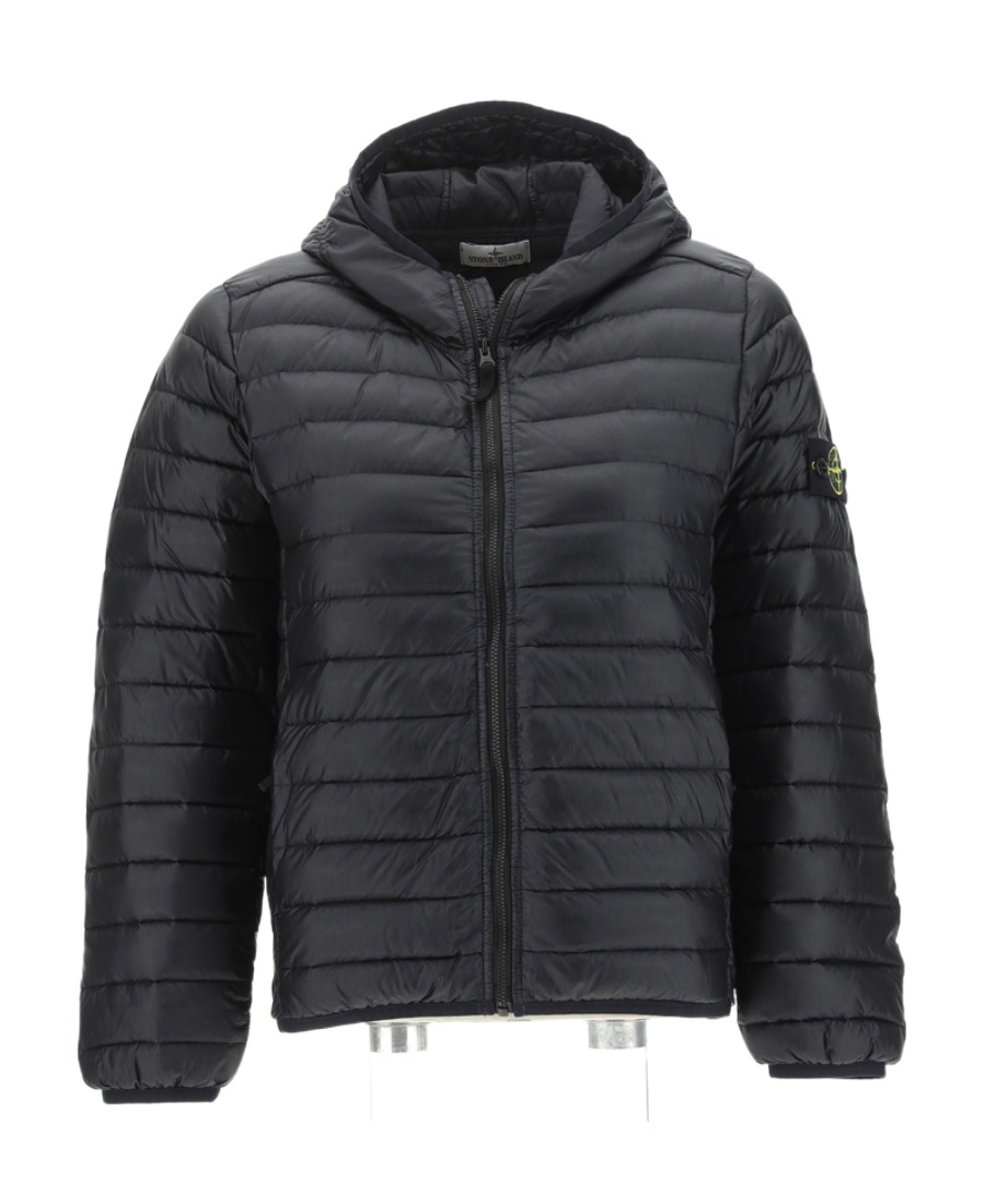 Stone Island Padded Logo-patch Jacket In Black