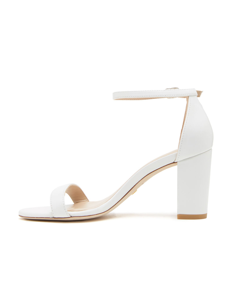 Stuart Weitzman Nearlynude 80mm Block-heel Sandals In White