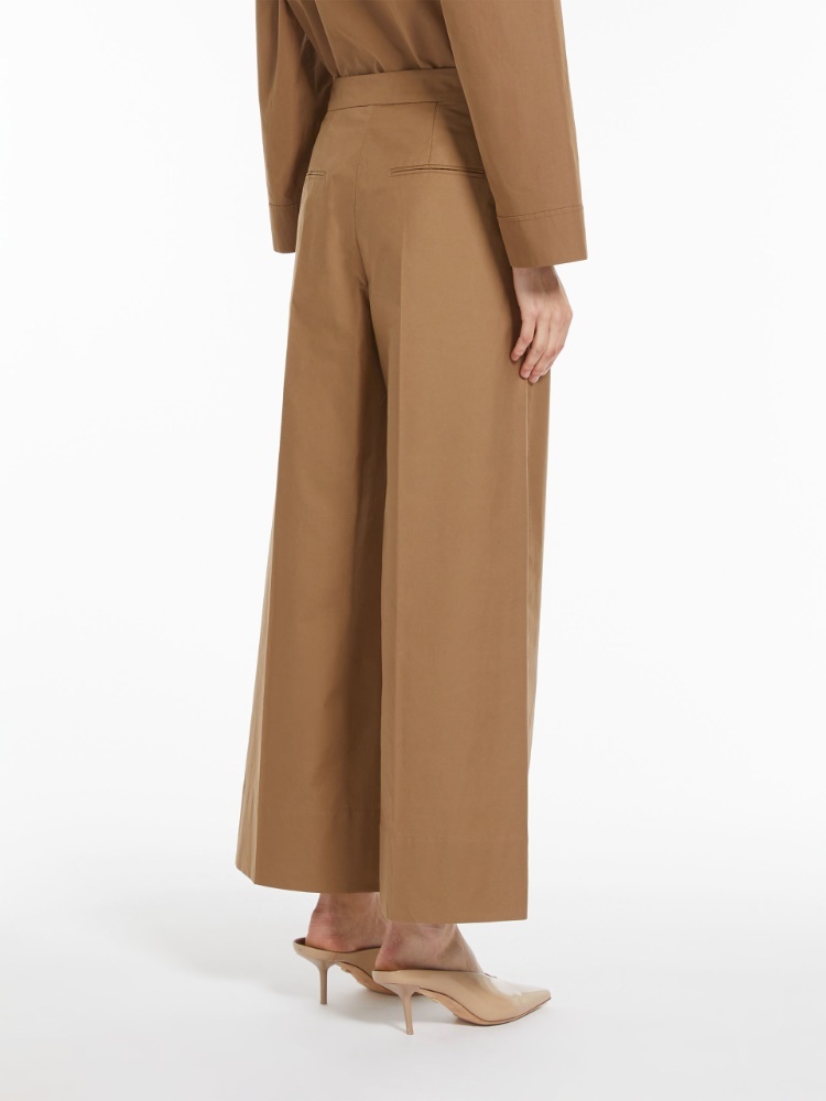 Max Mara Ottavo Waterproof Twill Trousers In Brown