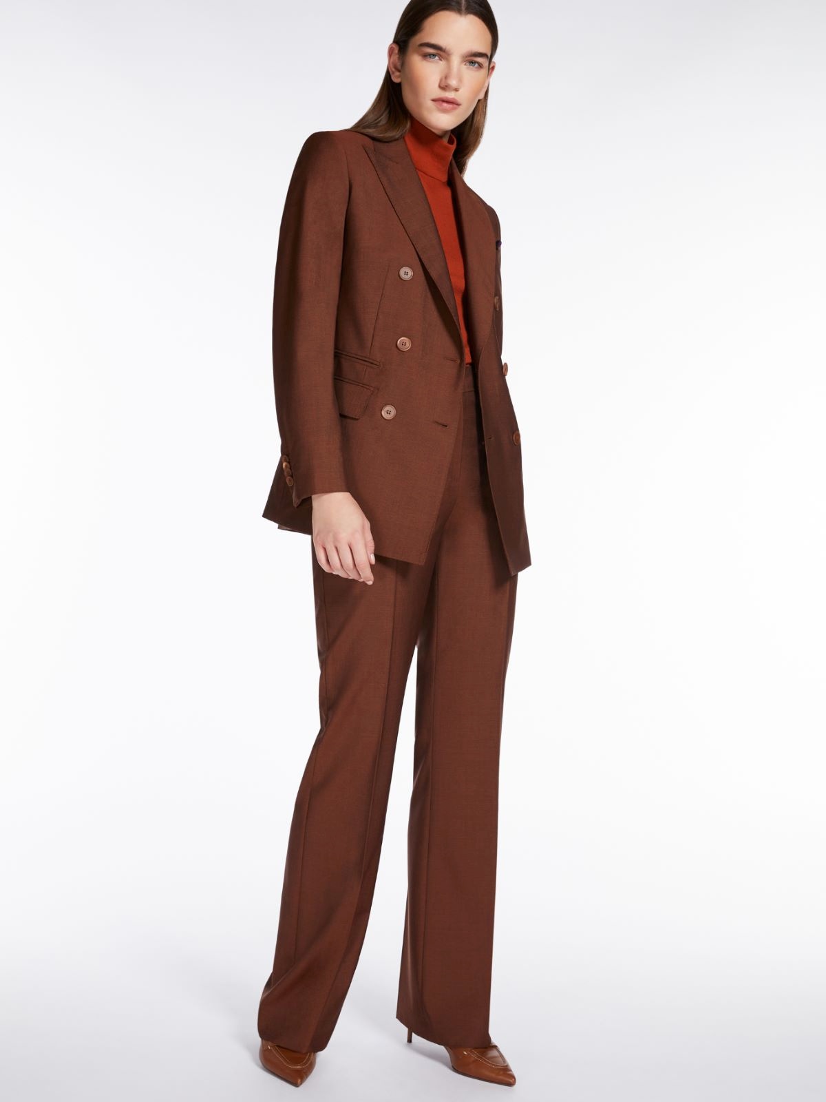 Max Mara Ranghi Logo Suit Jacket In Brown