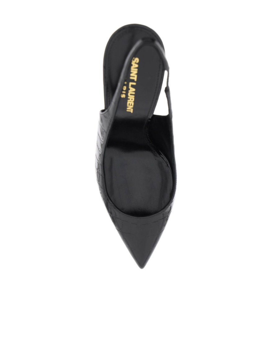 Saint Laurent Opyum Pointed Toe Slingback Pumps In Black