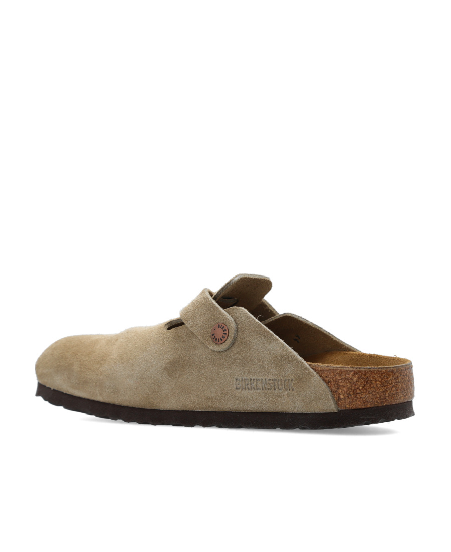 Birkenstock Boston Suede Slippers In Brown