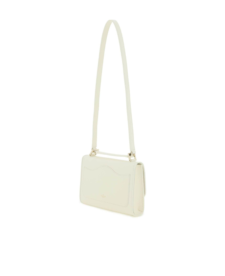 Valentino Garavani Rockstud Leather Shoulder Bag In White