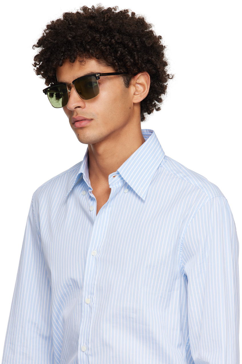 Tom Ford Logo Sunglasses In Green