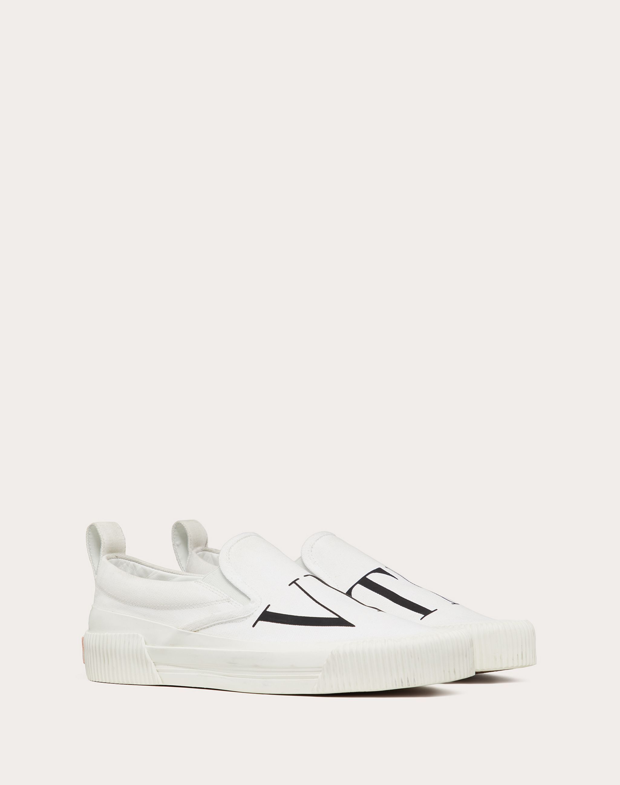Valentino Vltn Canvas Slip-on Sneaker In White