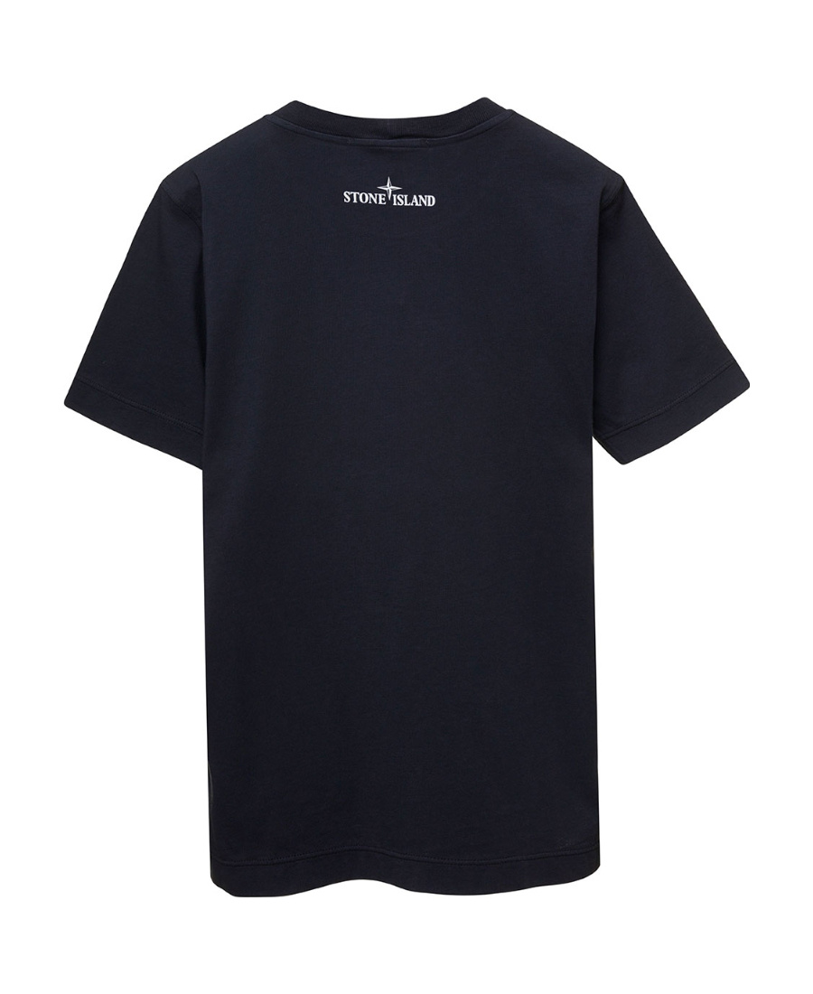 Stone Island Junior Logo-embroidered Crewneck T-shirt In Blue