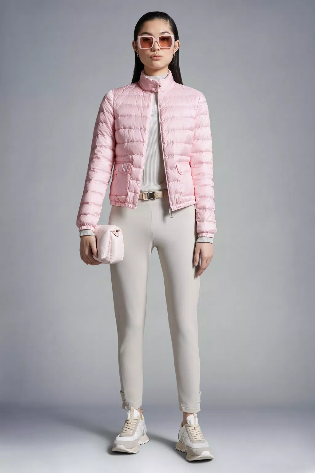 Shop Moncler Lans Short Down Jacket In Pink