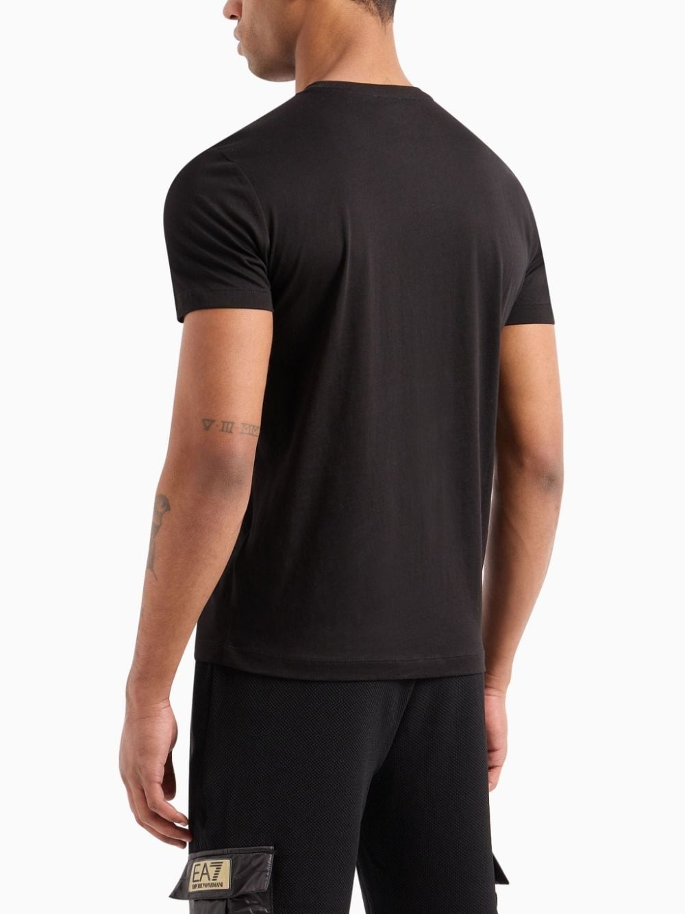 Emporio Armani Logo-print Cotton T-shirt In Black