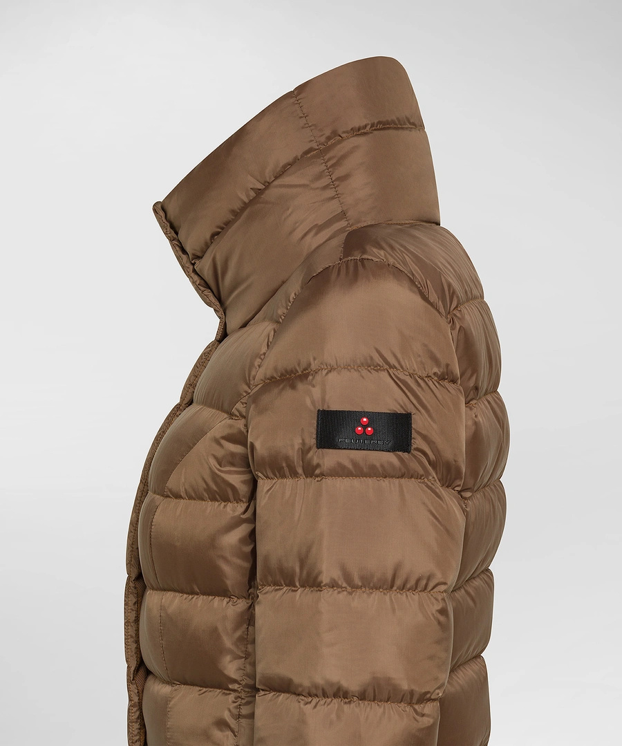 Peuterey Brown Down Jacket With High Collar In Brown