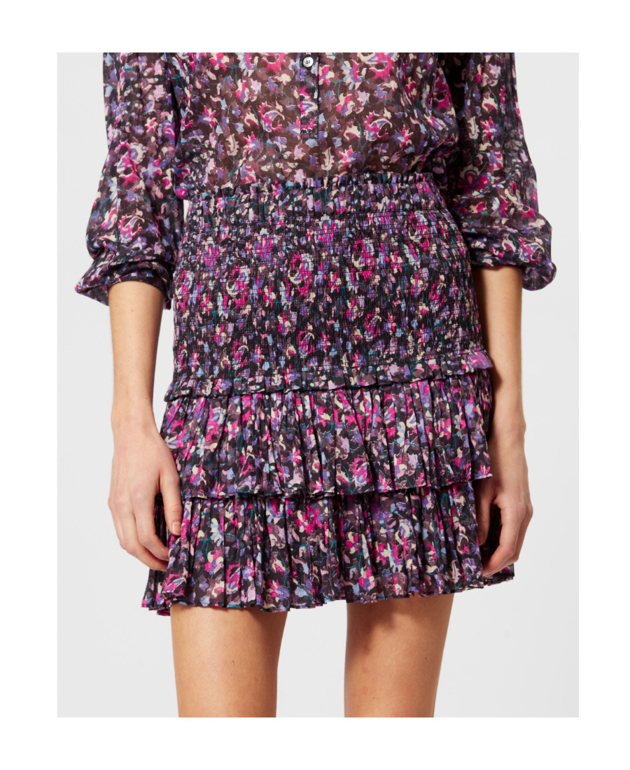 Isabel Marant Étoile Naomi Floral-print Ruffled Miniskirt In Multicolor