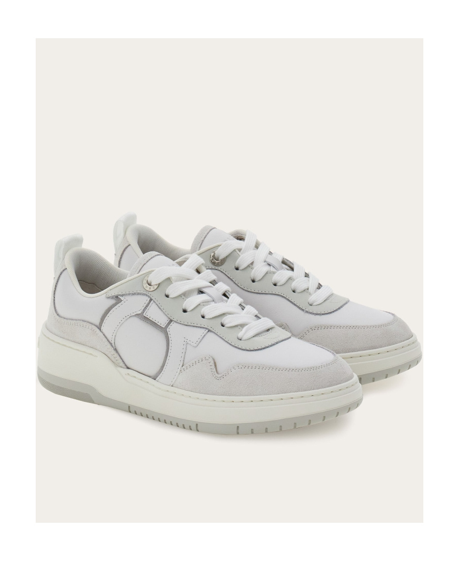 Ferragamo Women Gancini Leather Sneakers In White