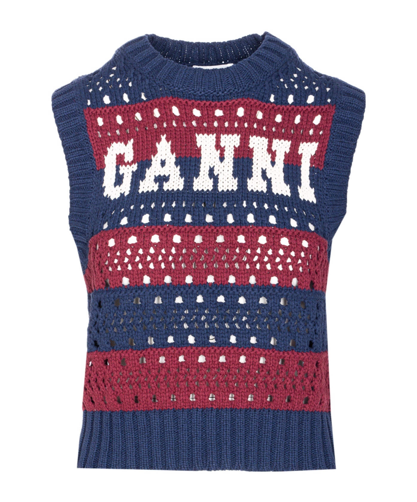 Ganni Multicolor Blue Striped Vest