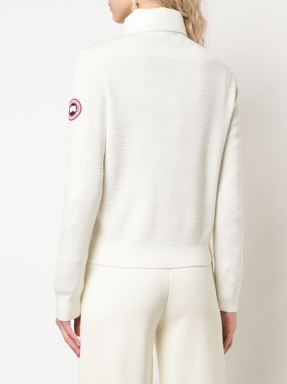 Shop Canada Goose Quilted Knit Jacket In White