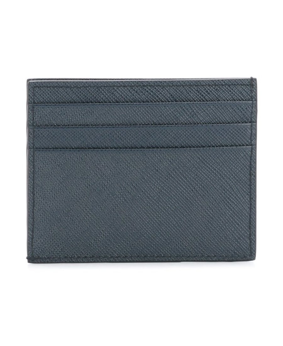 Prada Triangle-logo Leather Cardholder In Black
