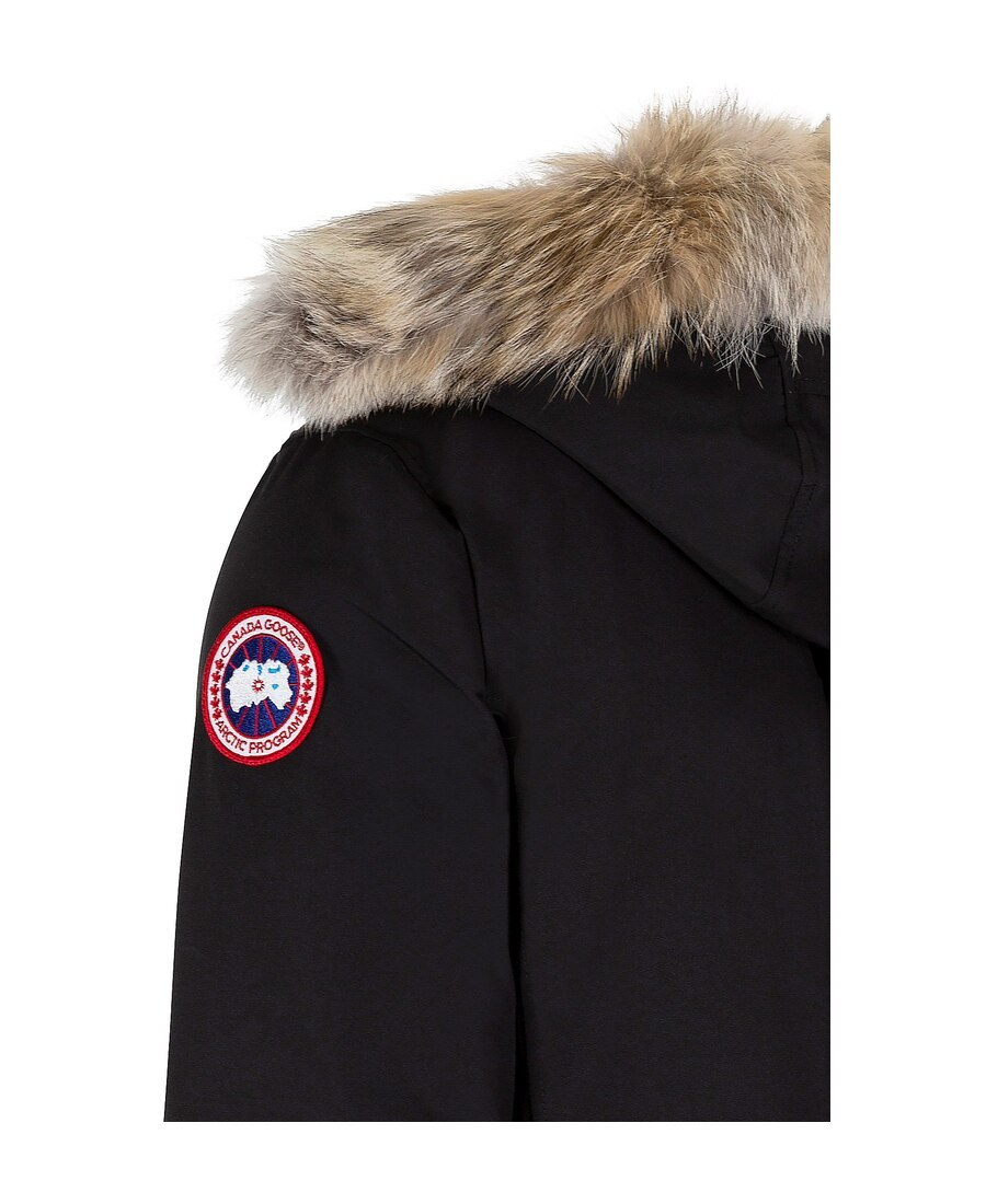 Canada Goose Hooded Down Jacket In Black
