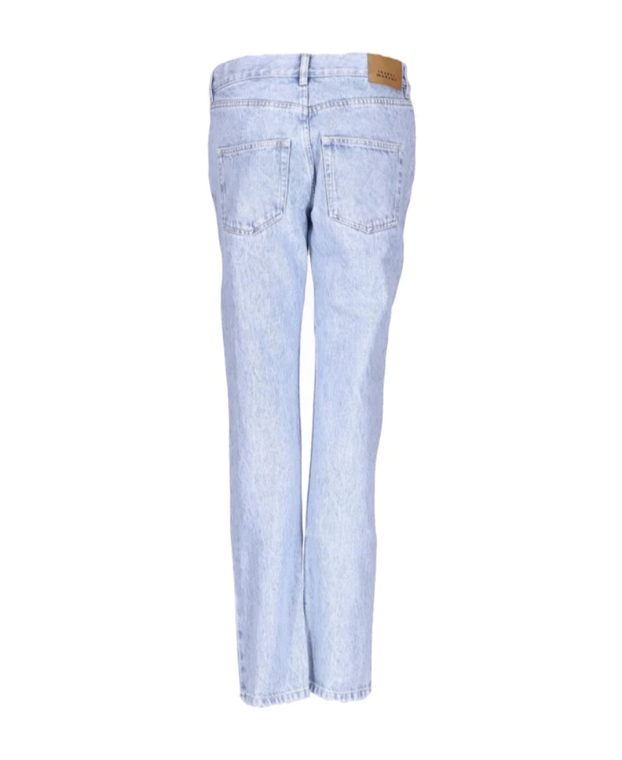 Isabel Marant Middle Waist Straight Tube Jeans In Blue