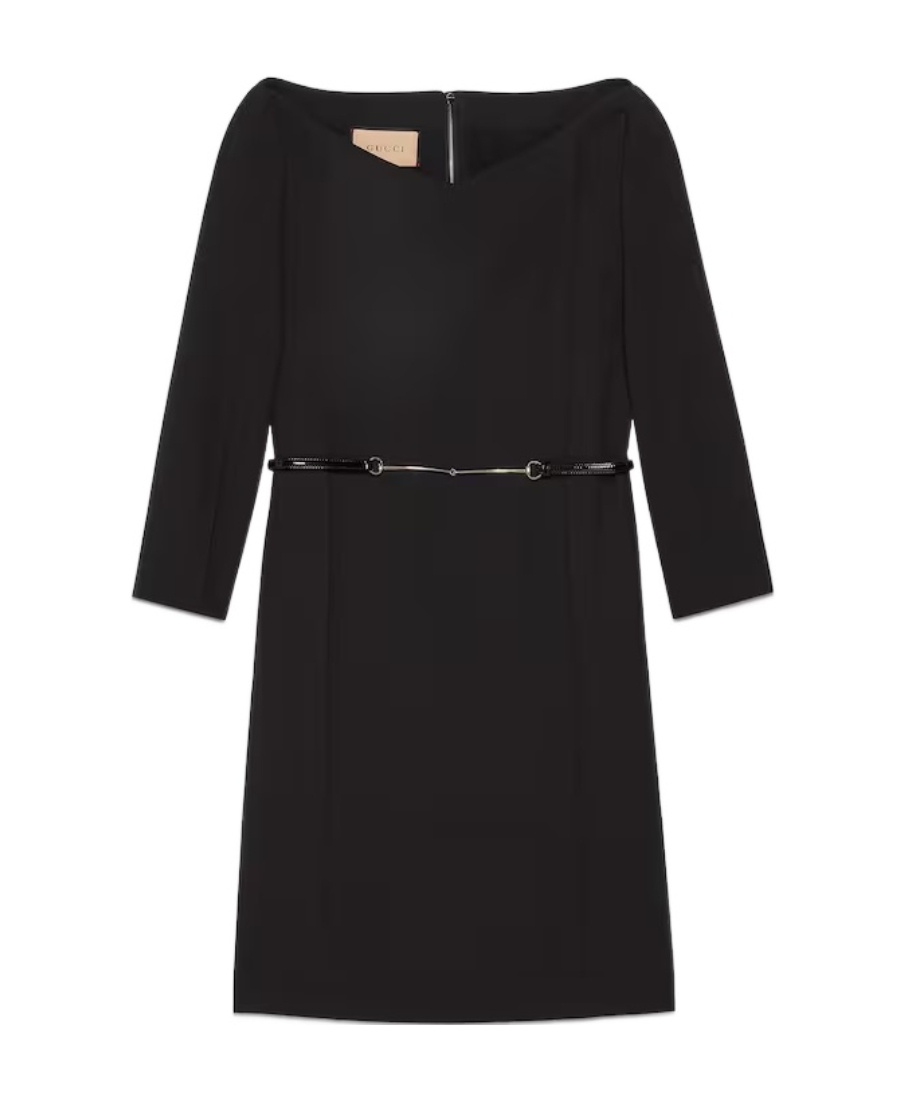 Gucci Mini Abito In Crepe Nero Donna In Black