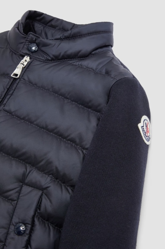 Moncler Padded Long-sleeved Down Jacket In Blue