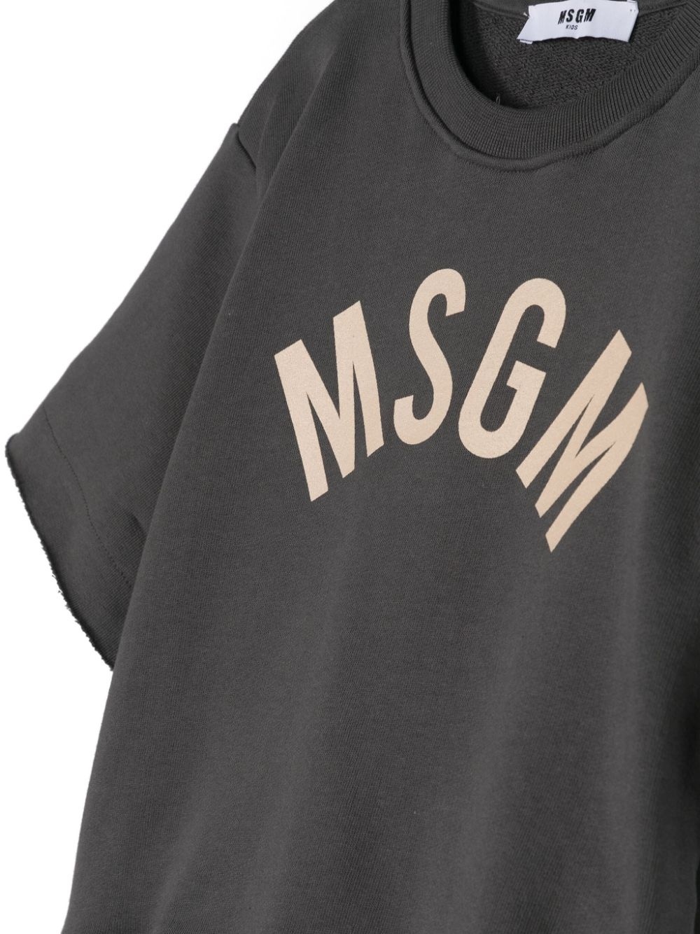 Msgm Logo-print Short-sleeve Sweatshirt In Black