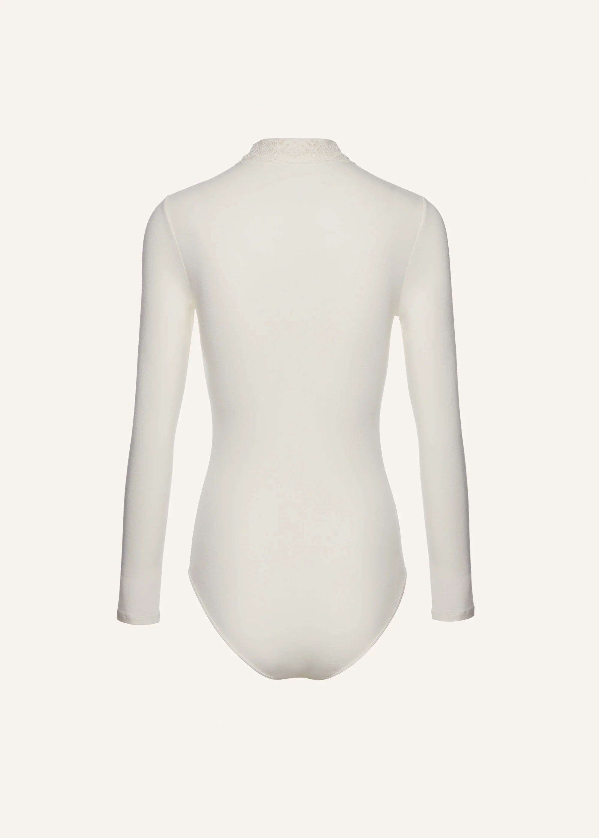Magda Butrym Long-sleeve Tricot Polo Bodysuit In Neutral