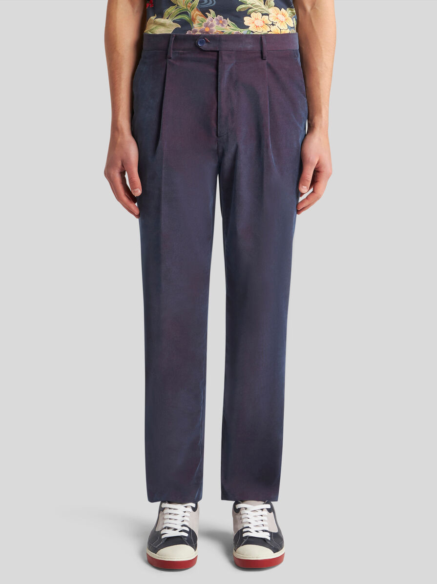 Etro Tailored Velvet Trousers In Black