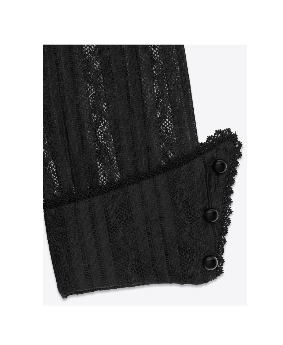 SAINT LAURENT SAINT LAURENT LONG-SLEEVED LACE SHIRT