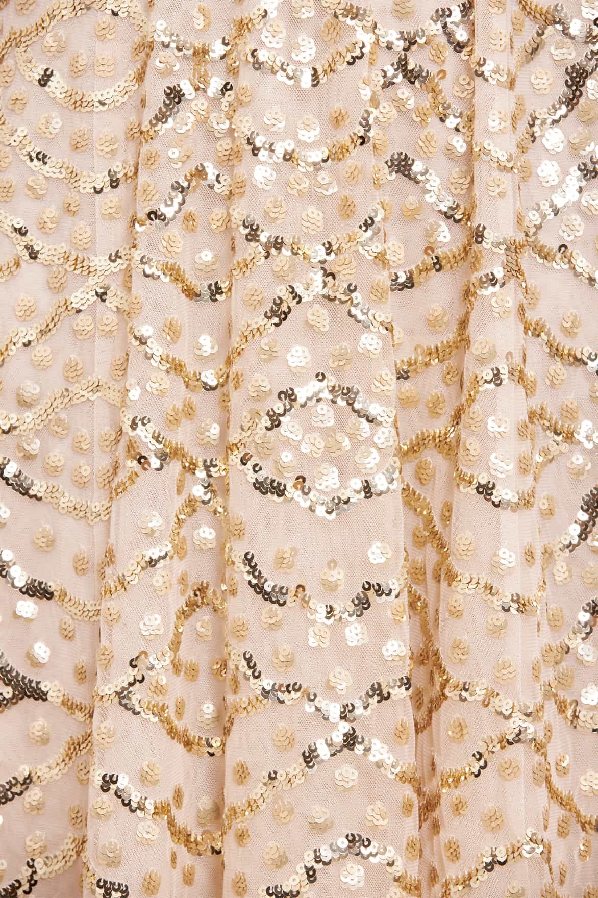 Needle & Thread Deco Dot Gloss Maxi Dress In Nude