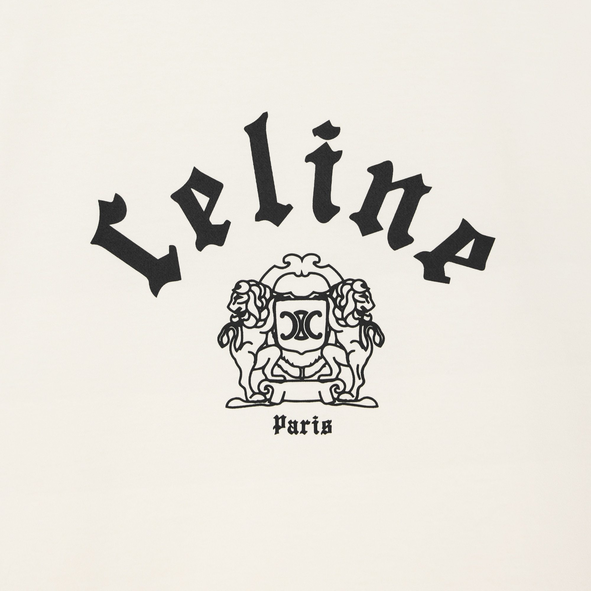 Celine Blason Regular T-shirt In Cotton Jersey In White