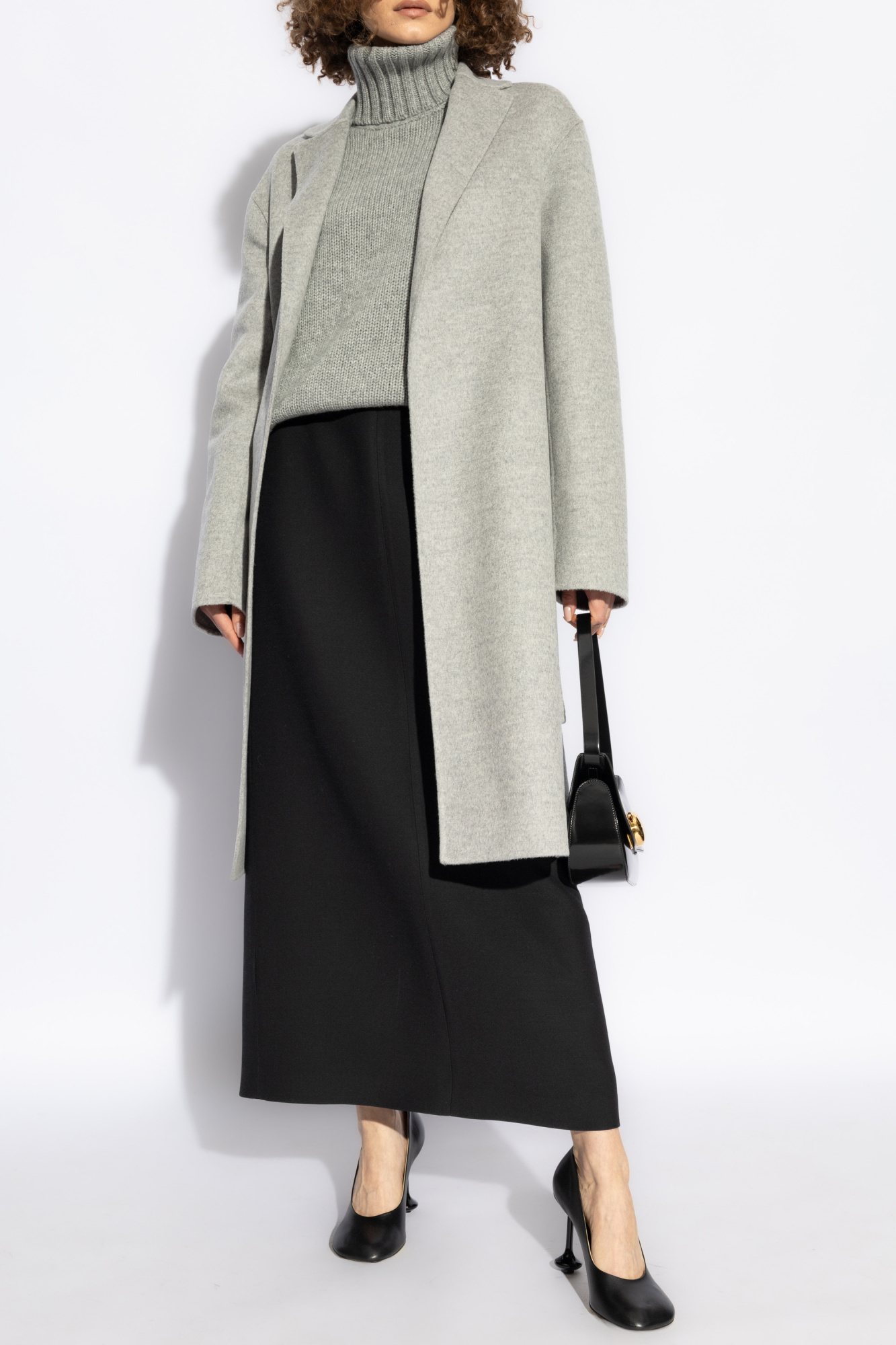 Shop Fabiana Filippi Mid-lenght Coat In White