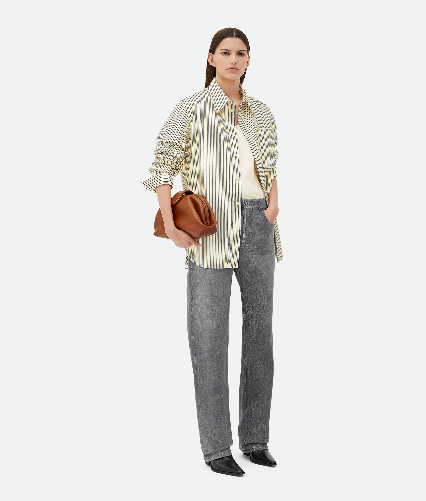 Bottega Veneta Lauren 1980 Mini Clutch With Chain In Brown