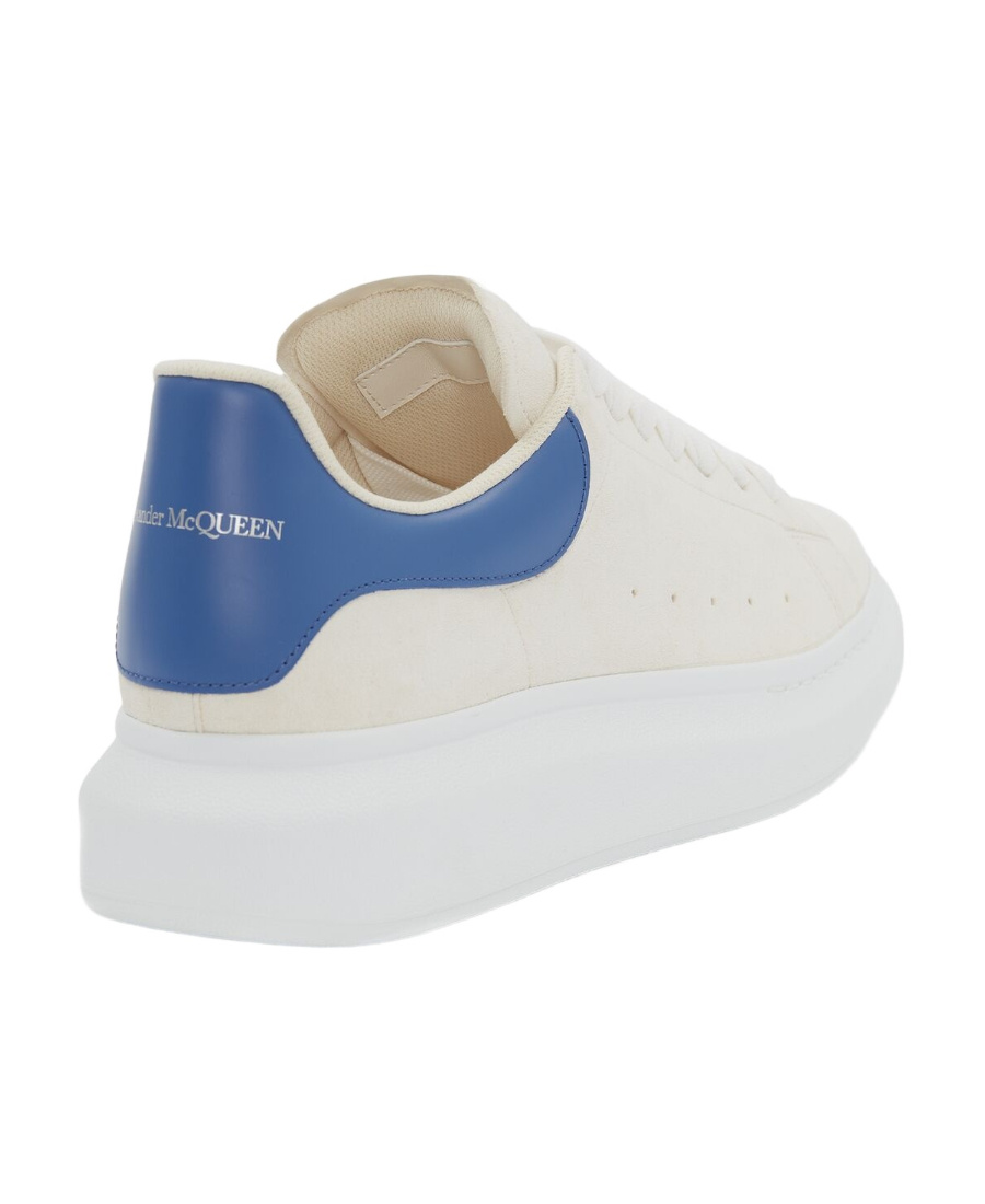 Alexander Mcqueen Oversized Suede Leather-trim Sneakers In White