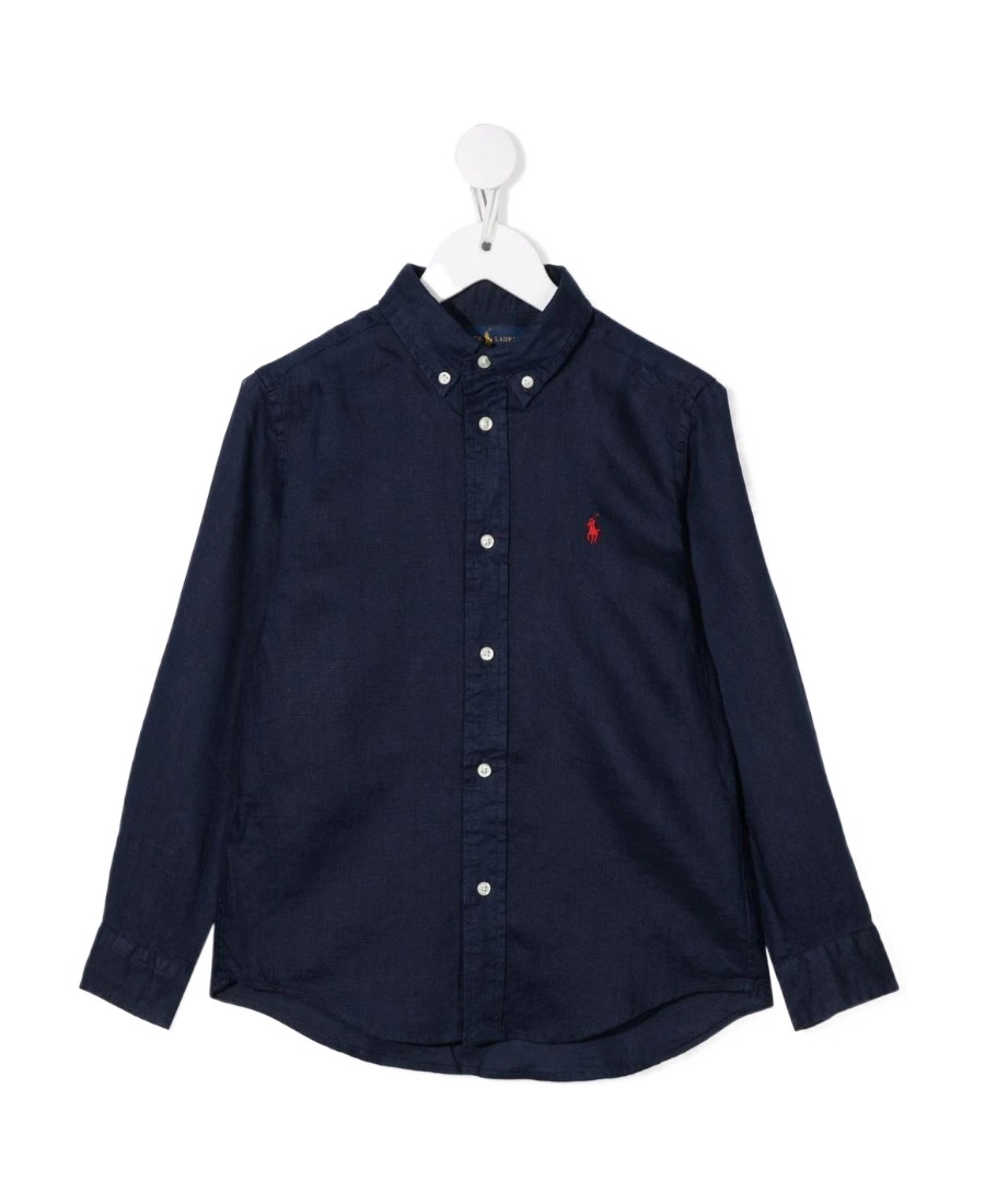 Polo Ralph Lauren Boy's Linen Long-sleeve Button-front Shirt. Size 2-7 In Black