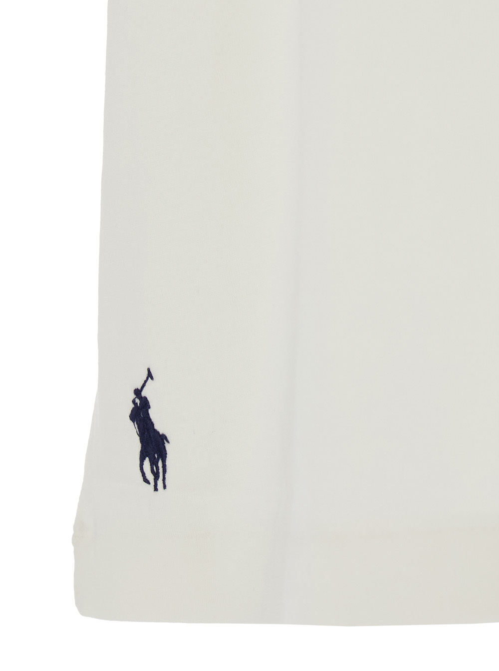 Polo Ralph Lauren White Crewneck T-shirt With Logo Lettering On The Fornt And Pony Embroidery On The Front In Neutral
