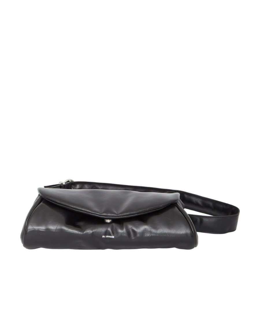 Jil Sander Small Cannolo Padded Leather Bag In Black