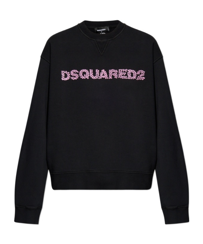 Dsquared2 Brushed Fleece Logo Cool-fit Sweatshirt In Black