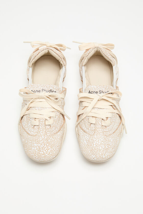 Acne Studios Ballerina Lace-up Sneaker With Premium Leather Uppers In Nude