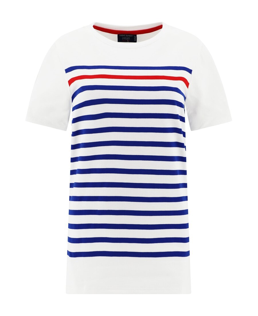 Saint James T-shirt A Righe Naval Ray In White