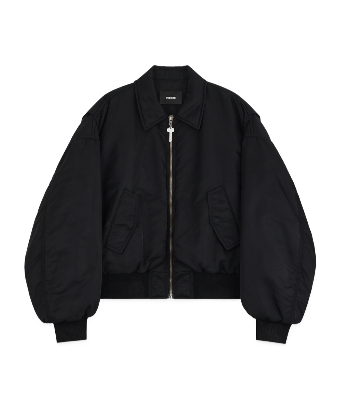 We11 Done Lapel Pilot Jacket In Black
