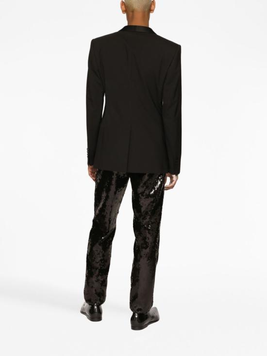 Dolce & Gabbana Single-breasted Stretch Wool Sicilia-fit Tuxedo Jacket In Black