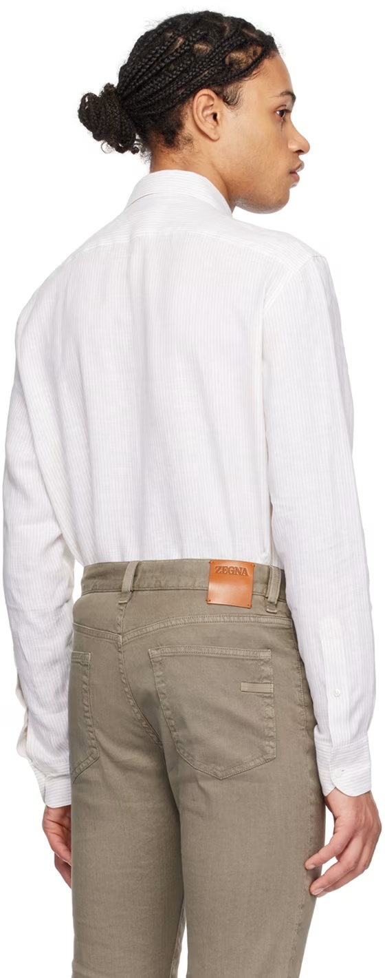 ZEGNA OASI STRIPED LINEN SHIRT