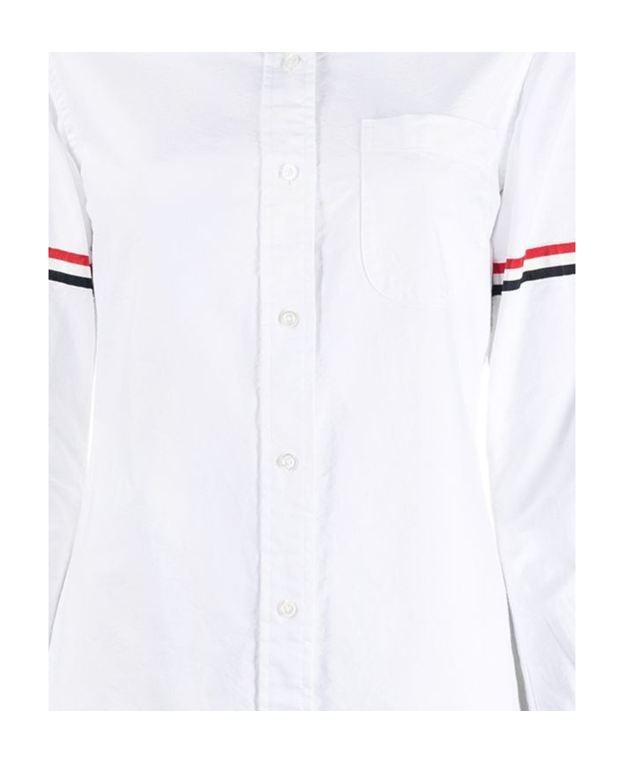 Thom Browne Grosgrain Armband Oxford Shirt In White