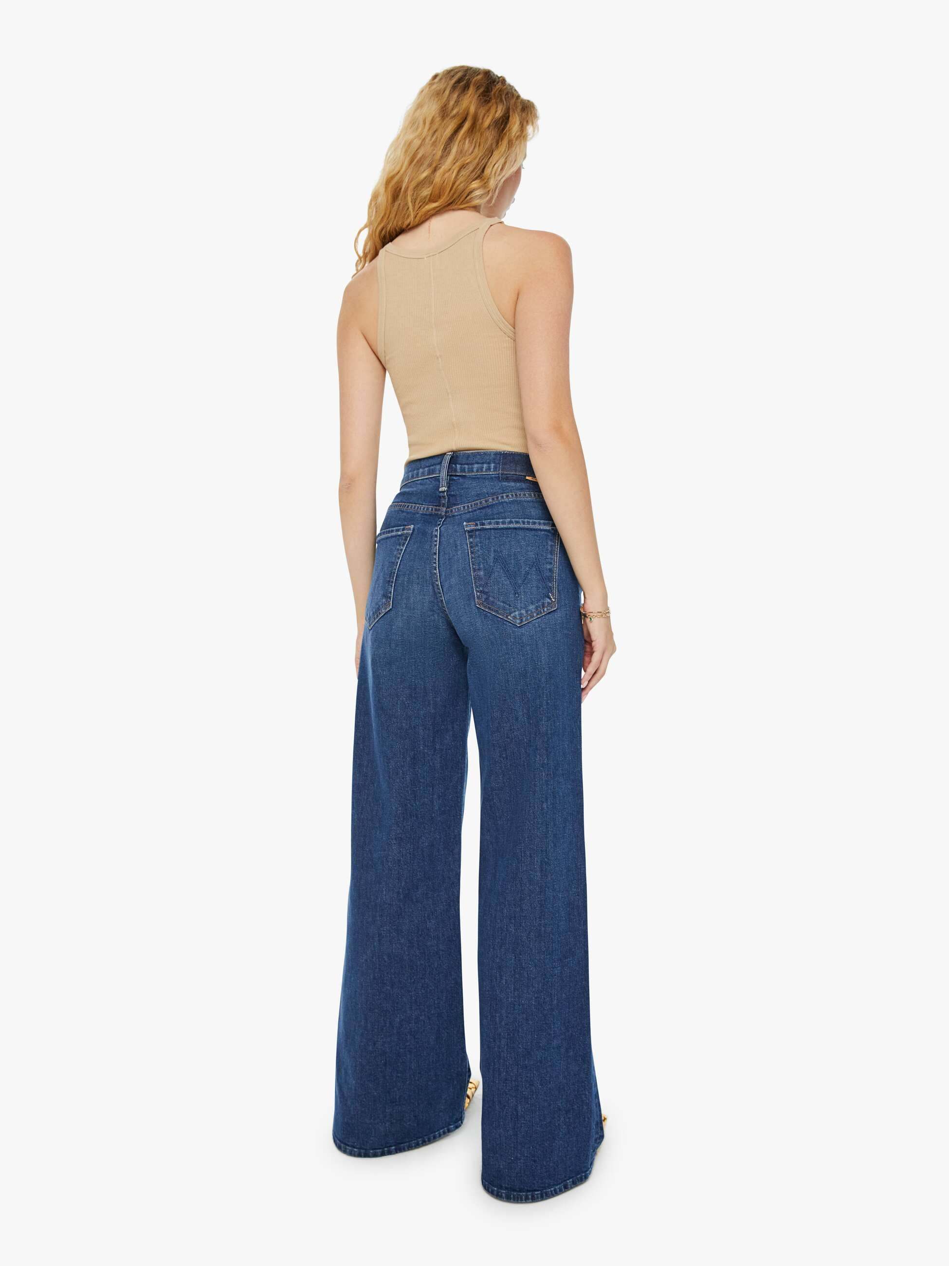 Mother The Ditcher Roller Sneak Jeans In Blue