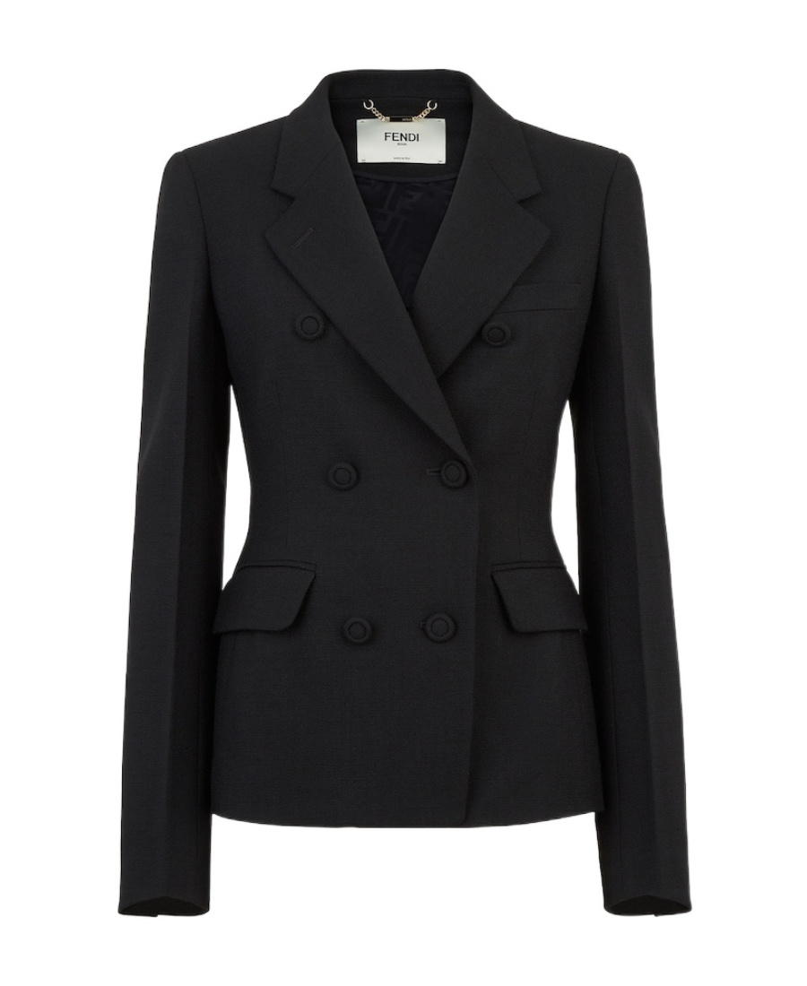 FENDI DOUBLE-BREASTED DRAPED BLAZER 