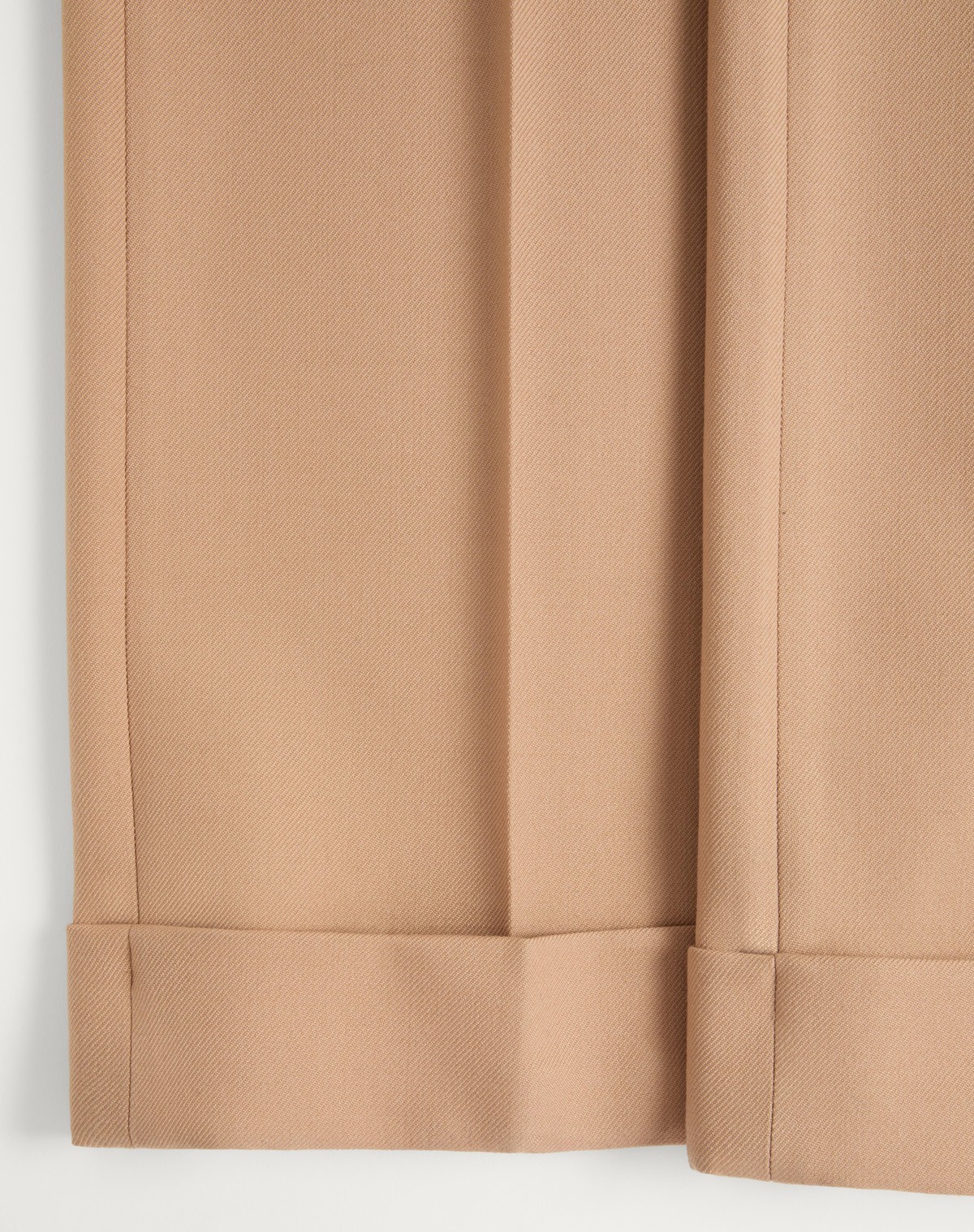Valentino Wide-leg Trousers With Cuffed Hem And Pleats In Nude
